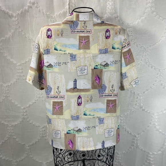 Vintage Allison Daley beach themed button up size 6 - Picture 6 of 8